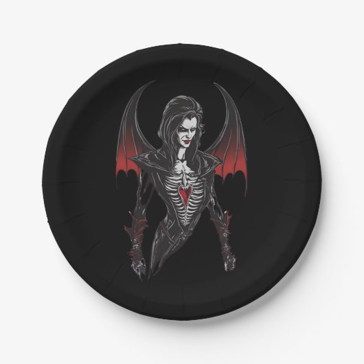 ハロウィーン6ヴァンパイア、おもしろい、恐ろしいヴァンパイア、 ペーパープレート (正面)