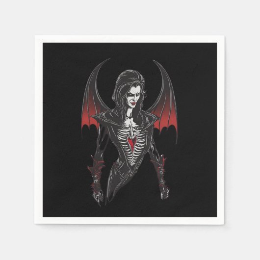ハロウィーン6ヴァンパイア、パーティー、恐ろしいヴァンパイア、 スタンダードカクテルナプキン (正面)
