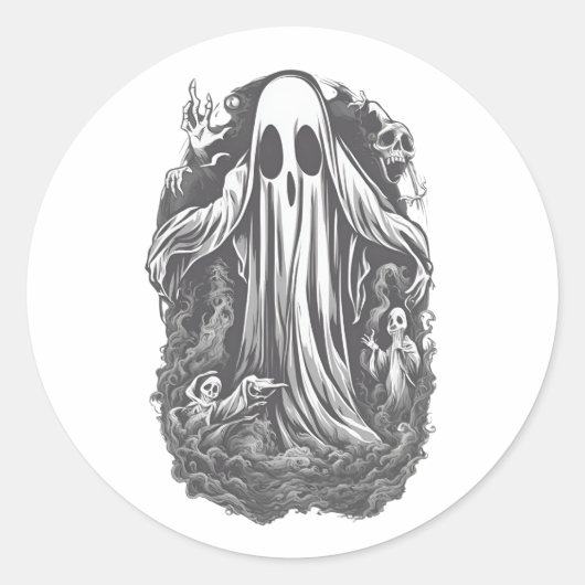 ハロウィーン8の精神、恐ろしい、不気味、怖い、悪、t ラウンドシール (正面)