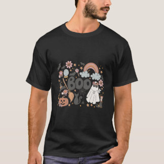 ハロウィーン おばけの花の魔女のかぼちゃ Tシャツ