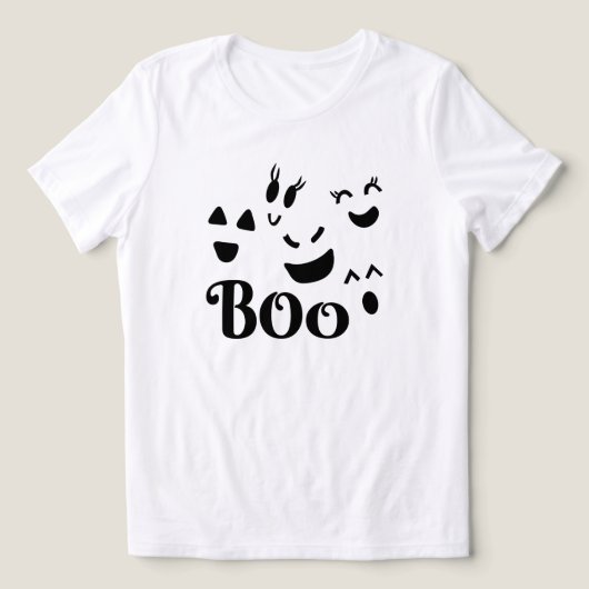 ハロウィーン おばけの顔 トライブレンドTシャツ (デザイン正面)