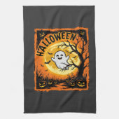 ハロウィーン おばけ かぼちゃ 幽霊 怖い 木 キッチンタオル (縦)