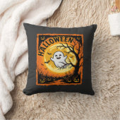ハロウィーン おばけ かぼちゃ 幽霊 怖い 木 クッション (ブランケット)