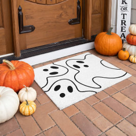 ハロウィーン おばけ ゴースト 黒と白 ドアマット