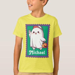 ハロウィーン おばけ トリック・オア・トリート キッズ 名前スタンプ Tシャツ