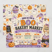 ハロウィーン おばけ ベーカリー マーケット バックセール 招待状 (正面/裏面)