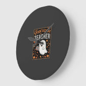 ハロウィーン おばけ 先生 スプタクラ デザイン 1 ラージ壁時計 (傾斜)