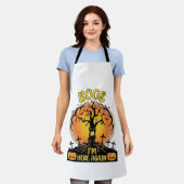 ハロウィーン おばけ 再び スプーキー ツリー パンプキン エプロン (着用した状態)