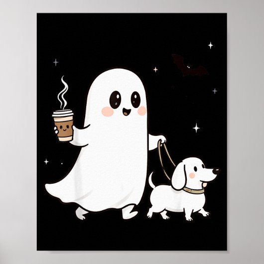 ハロウィーン おばけ 散歩 犬 幽鬼 シーズン ハロウィン ポスター (正面)