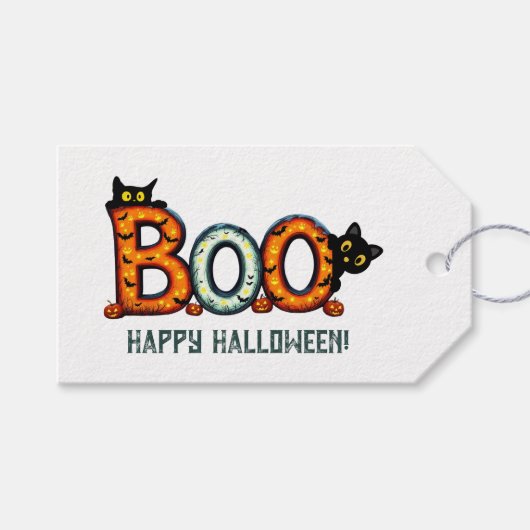ハロウィーン お化けのギフトタグ ギフトタグ (正面(横))