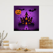ハロウィーン お化け屋敷 かぼちゃ コウモリ ポスター (キッチン)