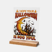ハロウィーン お化け屋敷 三日月 バ アクリルサイン (傾斜)