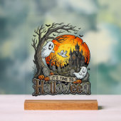 ハロウィーン お化け屋敷 墓場 スプーキー アクリルサイン (ニュートラル)