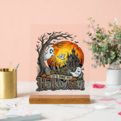 ハロウィーン お化け屋敷 墓場 スプーキー アクリルサイン (ウェディング)