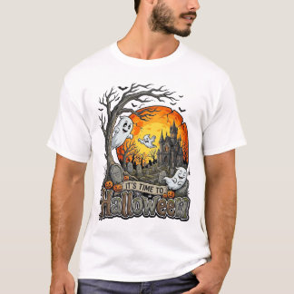 ハロウィーン お化け屋敷 墓場 スプーキー Tシャツ