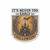 ハロウィーン お化け屋敷 月 コウモリ_1 シール (正面)