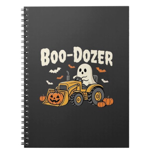ハロウィーン お化け ブルドーザー デザイン_1 ノートブック (正面)