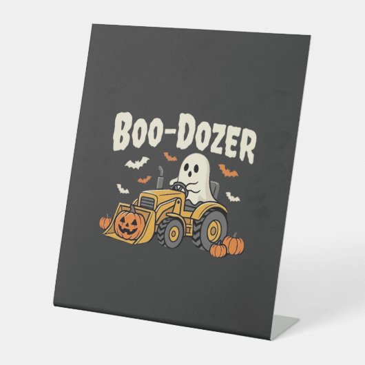 ハロウィーン お化け ブルドーザー デザイン_1 台座サイン (正面)