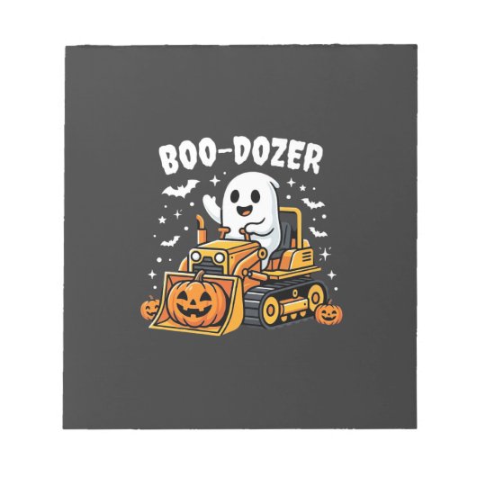 ハロウィーン お化け ブルドーザー_1 ノートパッド (正面)
