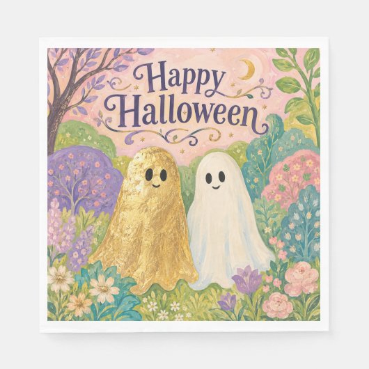 ハロウィーン お化け 花畑 スタンダードランチョンナプキン (正面)