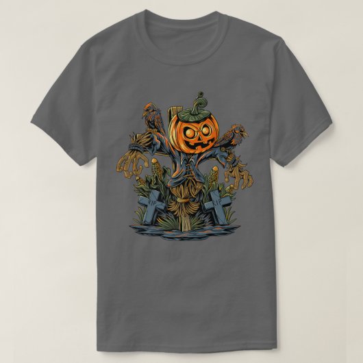 ハロウィーン、かぼちゃかかし4175 Tシャツ (デザイン正面)