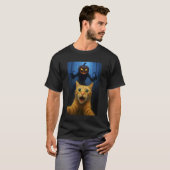 ハロウィーン かぼちゃ サウィン おもしろい 猫の自撮り Tシャツ (正面フル)