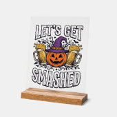 ハロウィーン かぼちゃ ビール アクリルサイン (傾斜)