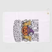 ハロウィーン かぼちゃ ビール ゴルフタオル (横)