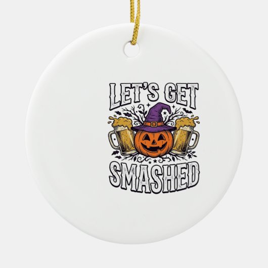 ハロウィーン かぼちゃ ビール セラミックオーナメント (正面)