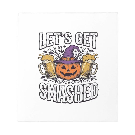 ハロウィーン かぼちゃ ビール ノートパッド (正面)