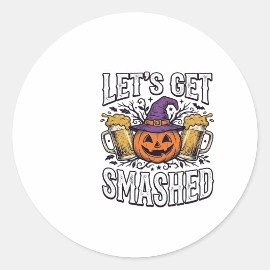 ハロウィーン かぼちゃ ビール ラウンドシール (正面)