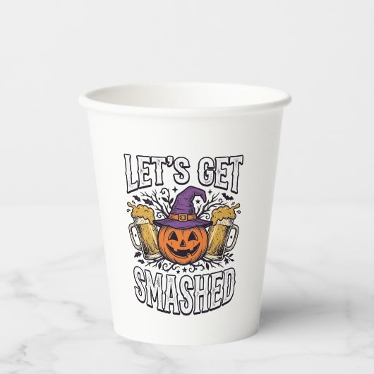 ハロウィーン かぼちゃ ビール 紙コップ (正面)
