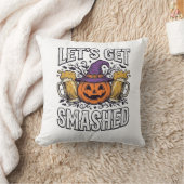 ハロウィーン かぼちゃ ビール 飲み放題 クッション (ブランケット)