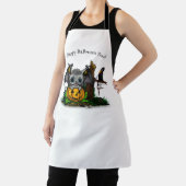 ハロウィーン、かわいいこうもり、レイヴンを待つ エプロン (インサイチュ)