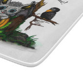 ハロウィーン、かわいいこうもり、レイヴンを待つ カッティングボード (角)