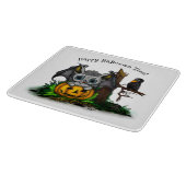 ハロウィーン、かわいいこうもり、レイヴンを待つ カッティングボード (角)