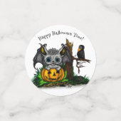 ハロウィーン、かわいいこうもり、レイヴンを待つ コンフェッティ (スモール正面)