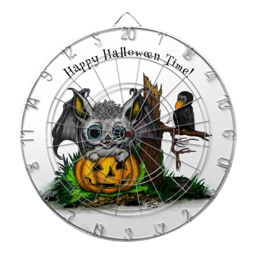 ハロウィーン、かわいいこうもり、レイヴンを待つ ダーツボード (正面)