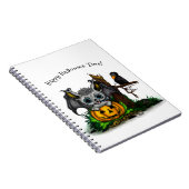 ハロウィーン、かわいいこうもり、レイヴンを待つ ノートブック (右側)