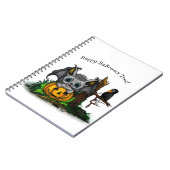 ハロウィーン、かわいいこうもり、レイヴンを待つ ノートブック (左側)