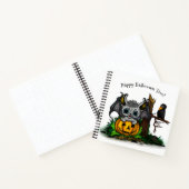 ハロウィーン、かわいいこうもり、レイヴンを待つ ノートブック (内部)