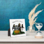 ハロウィーン、かわいいこうもり、レイヴンを待つ フォトプラーク (インサイチュ)