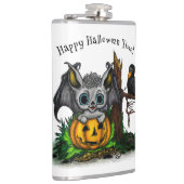 ハロウィーン、かわいいこうもり、レイヴンを待つ フラスク (右)