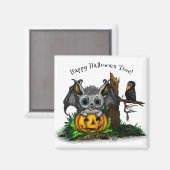 ハロウィーン、かわいいこうもり、レイヴンを待つ マグネット (正面/裏面)