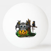 ハロウィーン、かわいいこうもり、レイヴンを待つ 卓球ボール (裏面)
