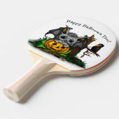 ハロウィーン、かわいいこうもり、レイヴンを待つ 卓球ラケット (正面アングル)
