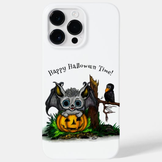 ハロウィーン、かわいいこうもり、レイヴンを待つ Case-Mate iPhoneケース (裏面)