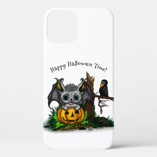 ハロウィーン、かわいいこうもり、レイヴンを待つ Case-Mate iPhoneケース (裏面)
