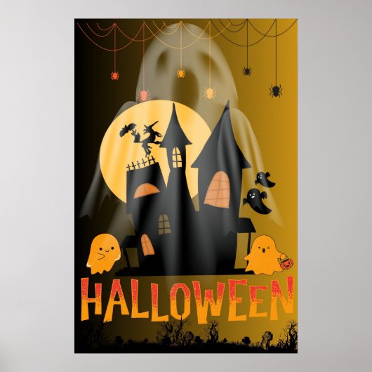 ハロウィーン、かわいいホラーブグラフィック ポスター (正面)