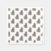 ハロウィーン，かわいい幽霊グレー，トリックまたはトリートブー スタンダードカクテルナプキン (正面)